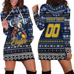 Personalized Eagles Football Xmas Hoodie Dress Australia AFL Mascot