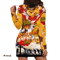 Personalised Tigers ANZAC Day Hoodie Dress Aboriginal Rising Sun