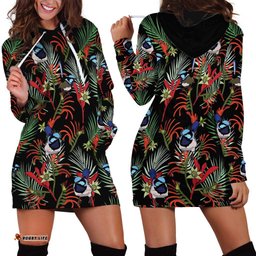 Australia Kangaroo Paw And Splendid Fairy-wren Hoodie Dress Sameless Style