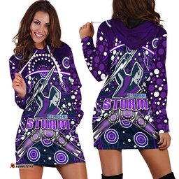 Storm Rugby Hoodie Dress Melbourne Boomerang Indigenous Dots