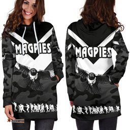 Western Suburbs Magpies Women's Hoodie Dress Anzac Vibes Black