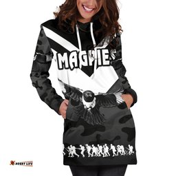 Western Suburbs Magpies Women's Hoodie Dress Anzac Vibes Black