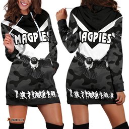 Western Suburbs Magpies Women's Hoodie Dress Anzac Vibes Black