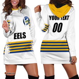 Custom Personalised And Number EELS NRL Hoodie Dress Simple White Style