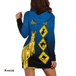 Custom Personalised Australia Kangaroo Hoodie Dress Road Signs Aussie Aboriginal