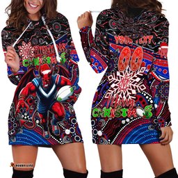 Merry Christmas AFL Demons Hoodie Dress Aboriginal Santa Football Mascot