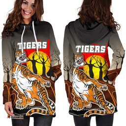Wests Tigers Women's Hoodie Dress Version Aboriginal Art
