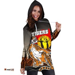 Wests Tigers Women's Hoodie Dress Version Aboriginal Art
