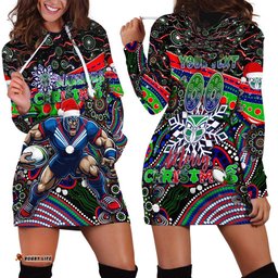 Merry Christmas New Zealand Warriors Hoodie Dress Aboriginal Santa Rugby Mascot
