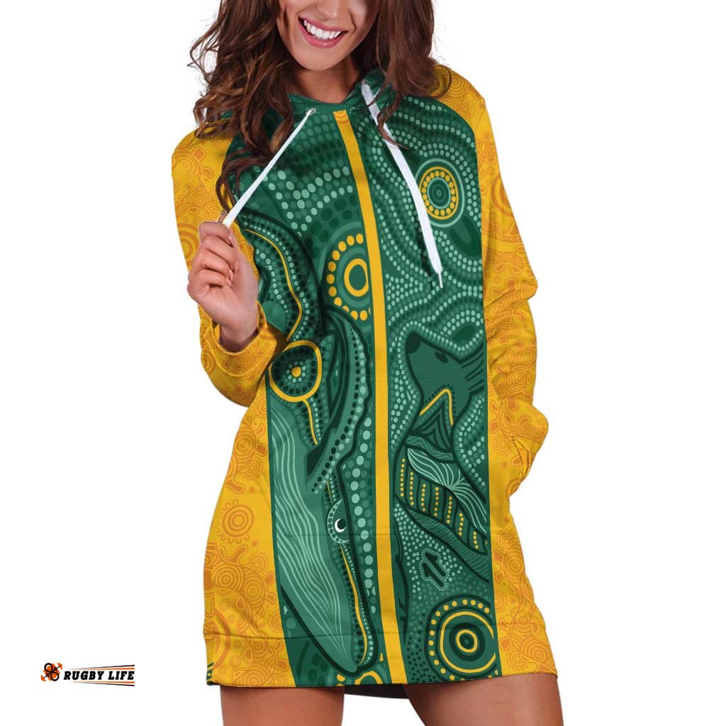 Australia 2024 Custom Hoodie Dress Aboriginal GO Team Aussie