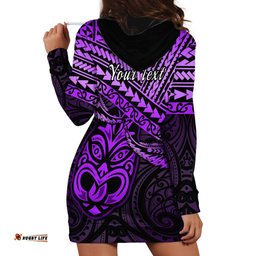 Personalised Matariki New Zealand Hoodie Dress Maori New Year Tiki Purple Version