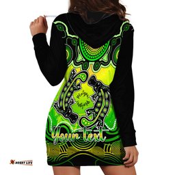 Personalised Australia PiscesPlatypus Zodiac Hoodie Dress Auz Astrology Aboriginal Green