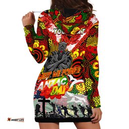 Personalised Panthers ANZAC Day Hoodie Dress Aboriginal Rising Sun