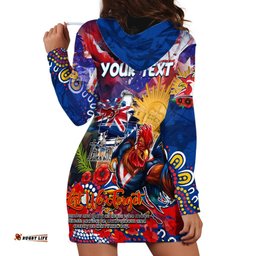 Personalised Australia Rugby Roosters ANZAC Hoodie Dress Sydney Scratch Style
