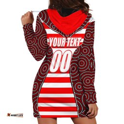 AFL Swans Hoodie Dress Mix Dot Aboriginal
