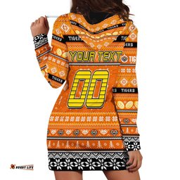 Personalized Tigers Rugby Xmas Hoodie Dress Australia NRL Mascot