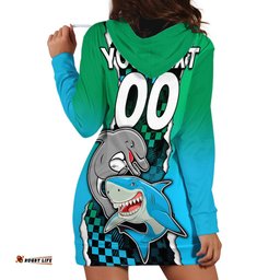 Custom NRL Combine Rabbitohs and Shark Hoodie Dress Sporty Style