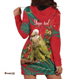 Personalised New Zealand Kakapo Christmas Hoodie Dress Meri Kirihimete Silver Fern Mix Pohutukawa