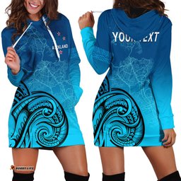 Custom Personalised Auckland New Zealand City Map Hoodie Dress