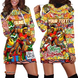 Custom Suns Football Merry Christmas Hoodie Dress Indigenous Australian Art