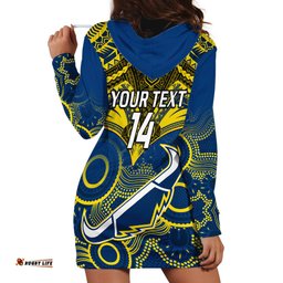 Personalised Cowboys Rugby Hoodie Dress Aboriginal Mix Polynesian Pattern