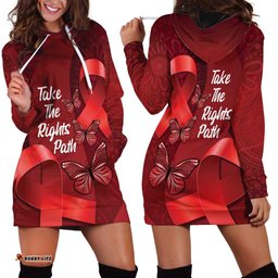 Australia AIDS Awareness Month Hoodie Dress Take The Rights Path Aboriginal Art