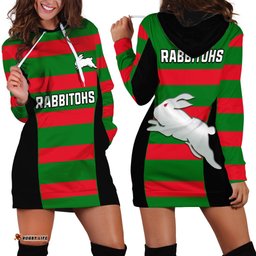 Rabbitohs Rugby Hoodie Dress Go Souths 1908 Sporty Style Black