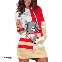 Custom Text And Number NRL Dolphins Hoodie Dress Mix Jersey
