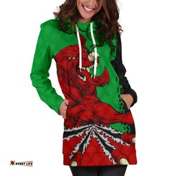 Wales Rugby Hoodie Dress Welsh Dragon