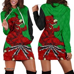 Wales Rugby Hoodie Dress Welsh Dragon