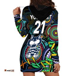 Custom Cats Football Aboriginal Art Hoodie Dress NAIDOC Indigenous Tribal