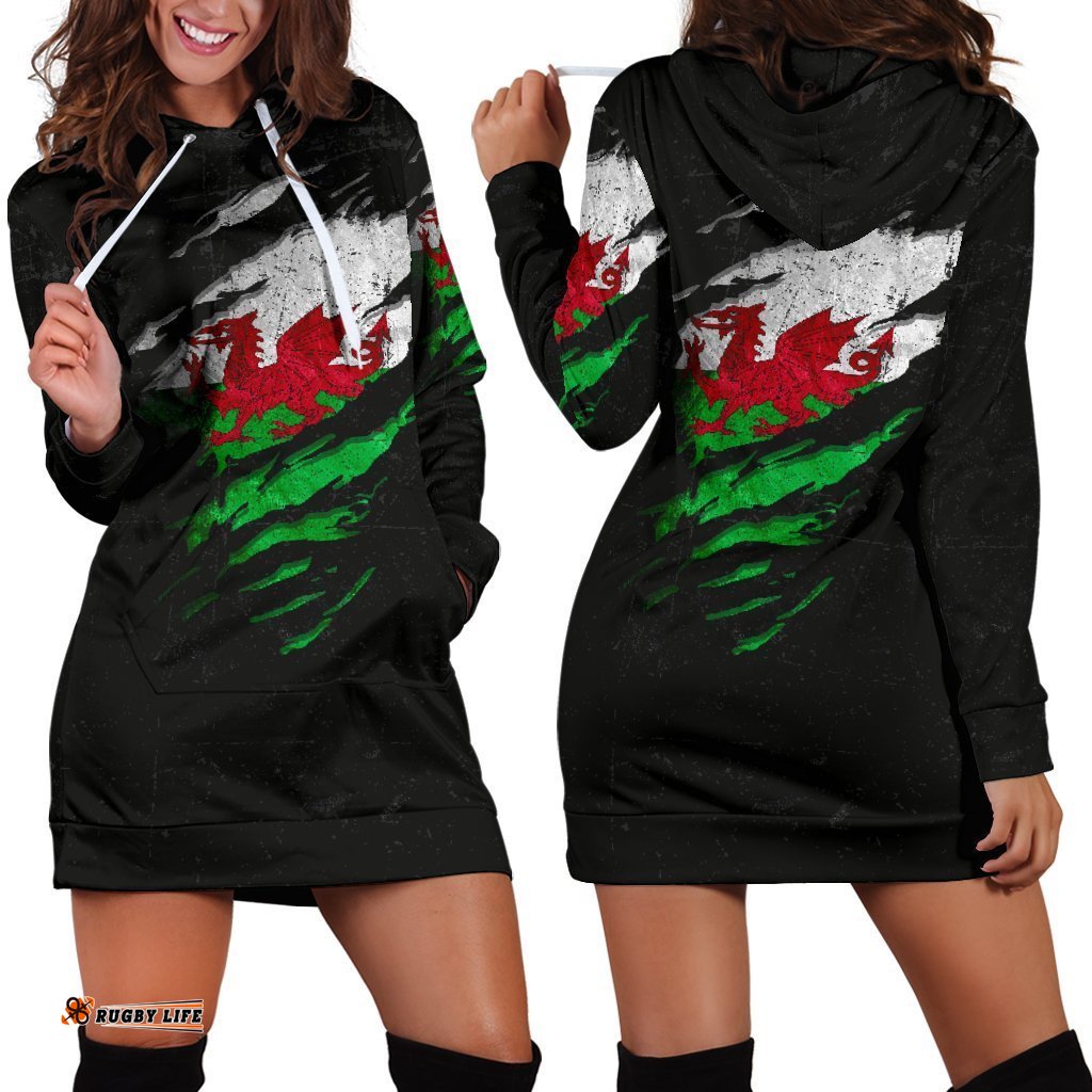 Wales In Me Hoodie Dress Special Grunge Style