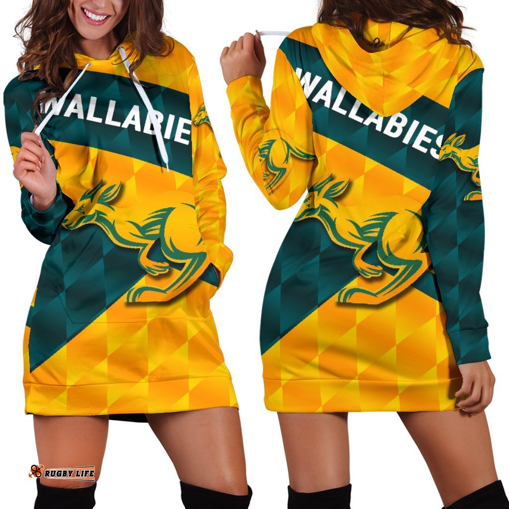 Wallabies Women Hoodie Dress Sporty Style