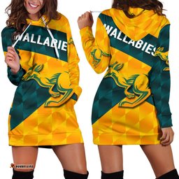Wallabies Women Hoodie Dress Sporty Style