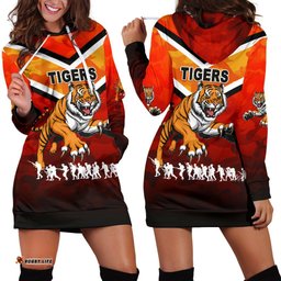 Wests Women's Hoodie Dress Tigers Anzac Vibes