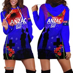 Custom Personalised Australia And New Zealand ANZAC Hoodie Dress Lest We Forget 02