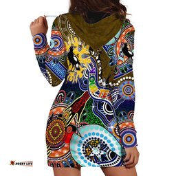 Custom NAIDOC Week 2024 Collingwood Magpies Hoodie Dress Australia Aboriginal Dot Painting