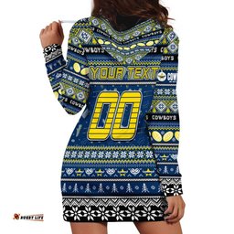 Personalized Cowboys Rugby Xmas Hoodie Dress Australia NRL Mascot
