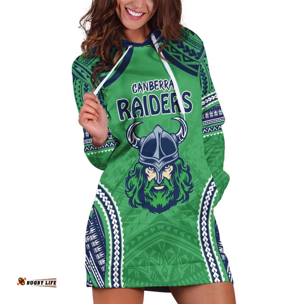 Raiders Rugby Custom Hoodie Dress With Polynesian Style