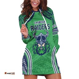 Raiders Rugby Custom Hoodie Dress With Polynesian Style