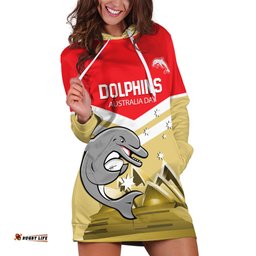 Custom Australia Day Dolphins Hoodie Dress NRL 2024 With Sydney Opera House