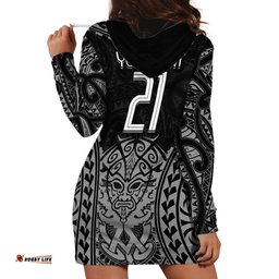 Custom New Zealand Rugby Hoodie Dress Maori All Black Warrior Tribal Tattoo