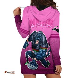 Panthers Premier Hoodie Dress Mascot with NRL Trophy Pink Version