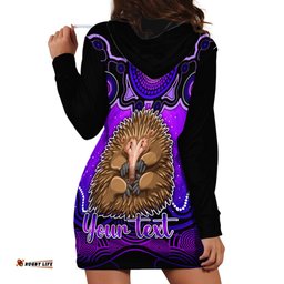 Personalised Australia Virgo Echidna Zodiac Hoodie Dress Auz Astrology Aboriginal Purple