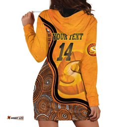 Custom Perth Scorchers Hoodie Dress Indigenous Art Grunge Style