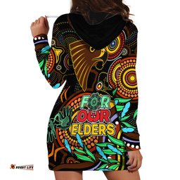 Hawks Football Aboriginal Art Hoodie Dress NAIDOC Indigenous Tribal