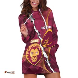 Personalised Lions Football And Broncos Rugby Hoodie Dress Sporty Version