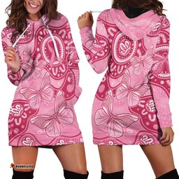 Australia Indigenous Hoodie Dress Breast Cancer Pink Aboriginal Butterfly