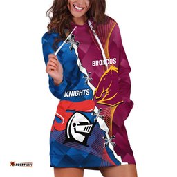Custom Broncos And Knights Rugby Hoodie Dress Dynamic Version