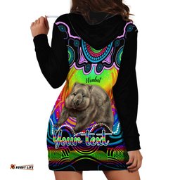 Personalised Australia Taurus Wombat Zodiac Hoodie Dress Auz Astrology Aboriginal Rainbow